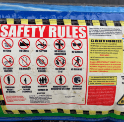 Blue lagoon safety label 842292138 Blue Lagoon Water Slide