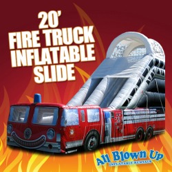 20' Fire Truck Inflatable Slide