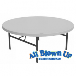 72 Round White Poly Folding Table