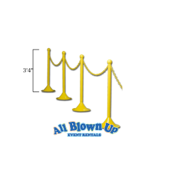 Yellow Crowd Control set of 16 Post Stanchion Kit