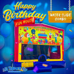 Happy Birthday Fun House Water Slide Combo