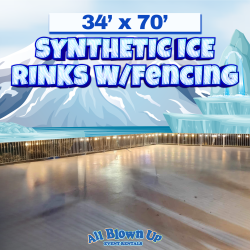 34'x70' Synthetic Ice Rink with Fencing